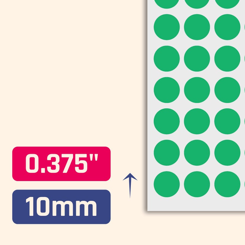 TownStix 3000 Pack, 0.375" Round Dot Stickers Circle Labels - Green - Image 2
